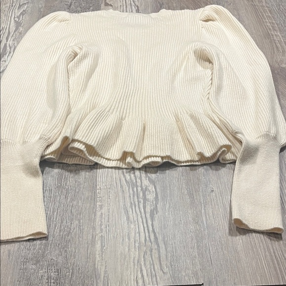 Express Cream Ribbed Knit Sweater Size Large - Picture 5 of 7